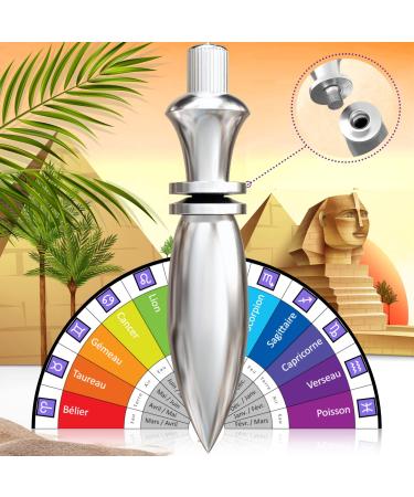Egyptian pendulum Thot with witness - Radiasthesia Pendel - Esoteric / Orakel Pendel - Geobiology mood man trip magnetizer - silver - 38 gr