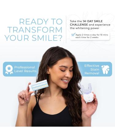 Bloom Teeth Whitening Kit | Fast Acting 35% Carbamide Peroxide Gel + 5X LED Light | Whiten Teeth in 10 Minutes | No Sensitivity with Coconut Oil & Hydroxyapatite - Buy Online on GoSupps.com