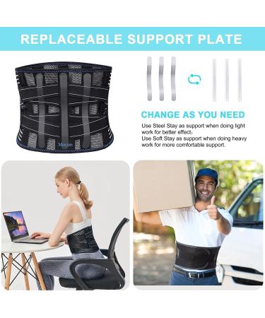 Mercase Back Bandage Belt for Men & Women - XL Back Support with Interchangeable Struts for Lower Back Pain Relief Sciatica & Herniated Disc - Buy Online on GoSupps.com