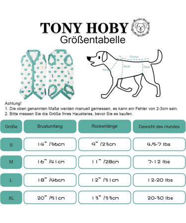 TONY HOBY Dog Pajamas - Soft Breathable Summer Jumpsuit with Polka Dots (Dark Green L) | International Shipping Available - Buy Online on GoSupps.com