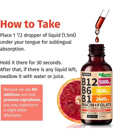 (2 Pack) Vitamin B12 and B6 Liquid Drops B12 Sublingual Vitamin B Complex - B 12 Vitamin 5000mcg - B12 Methylcobalamin for Energy Brain Heart Support with 27 200 mcg Crimson Orange 80 Servings Blood Orange Regular Stre  - Buy Online on GoSupps.com