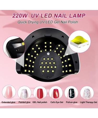 2024 Latest Upgrade UV Nail Lamps 220W UV Lamps for Gel Nails Professional Faster Nail Dryer with 4 Timers Touch Screen Automatic Sensor Portable Handle Nail Art Light Tools for Curing Nail Polish Off White - Buy Online on GoSupps.com