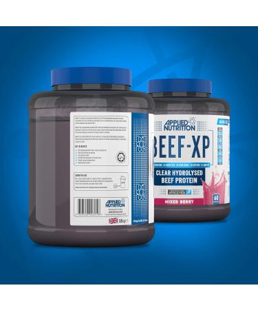 Applied Nutrition Beef XP 1.8kg - Mixed Berry Flavor | Hydrolysed Beef Protein Isolate Powder | Dairy & Lactose Free | Zero Sugar | Low Fat | 60 Servings - Buy Online on GoSupps.com