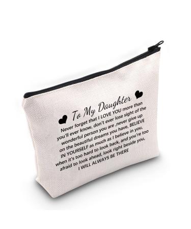 Daughter Birthday Gift From Mother Sweet 16 Inspirational Gift To My Daughter Makeup Cosmetic Bag Graduation Present (To My Daughter Bag)