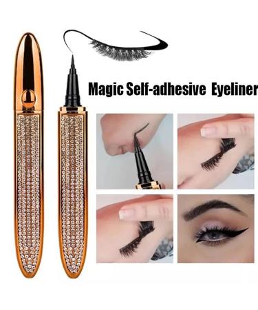2023 Self-Adhesive Eyeliner Glue Pencil with 5 Pairs False Eyelashes - Long-Lasting Liquid Eye Liner Pen - Non Magnetic (2PCS) - Buy Online on GoSupps.com