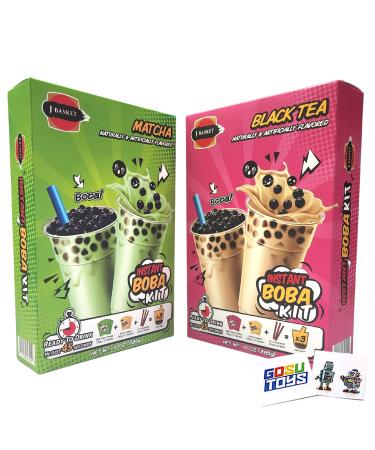 J-Basket Instant Boba Kit (Matcha Kit and Black Tea Kit) with 2 Gosutoys Stickers