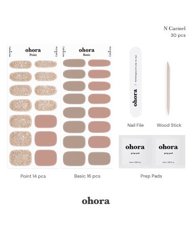 Shop Ohora Semi Cured Gel Nail Strips (N Carmel) - Nude Glitter Easy Application Salon-Quality Finish Global Shipping - Buy Online on GoSupps.com