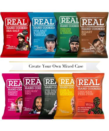 Real Crisps Create Your Own Mixed Case | 24x35g - 6x35g each of your 4 selected flavours.