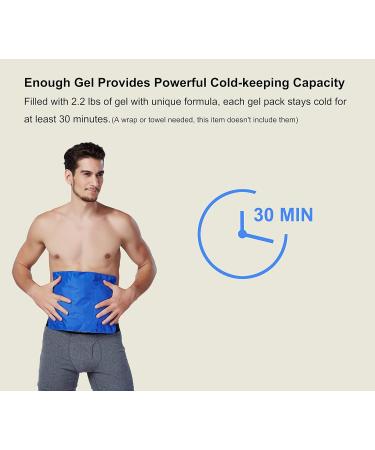 Koo-Care XL Flexible Gel Ice Pack for Injuries - Hot Cold Compress for Pain Relief & Swelling - Shoulder, Arm, Back, Hip, Knee, Shin, Foot - Reusable & Extra Large 11 x 14 Inches - Pack of 2 - Buy Online on GoSupps.com