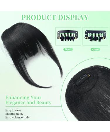1B# Black Fringe Hair with Temples Clip in Bangs - Real Human Hair Extensions - Buy Online on GoSupps.com