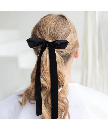 HINZIC 3Pcs Velvet Hair Bows - Black Hair Ribbons & Scrunchies for Women and Girls - Buy Online on GoSupps.com