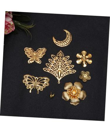 COHEALI 37pcs Bridal Headpiece Gold Butterfly Charm Metal Hollow 3d Charms Crafts Hollow Out Bride Beads - Buy Online on GoSupps.com