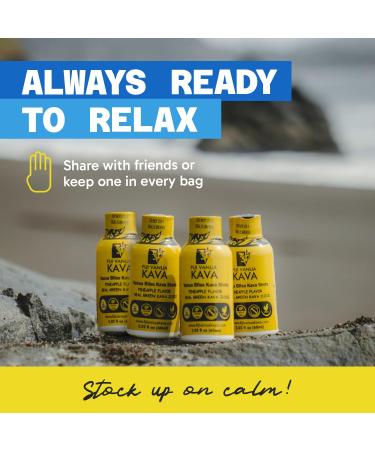 Fiji Vanua Kava Vanua Bliss Kava Shot Pineapple Flavor Made with Real Green Premium Noble Kava Juice 1000 mg per Shot Gluten-Free Travel-Ready Relaxation Pack of 4 - Buy Online on GoSupps.com