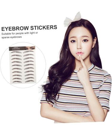 Baluue 9 Sheets Eyebrow Transfer Stickers 6d Eyebrows Stickers Eyebrow Grooming Sticker 21x14.7cm Brown - Buy Online on GoSupps.com