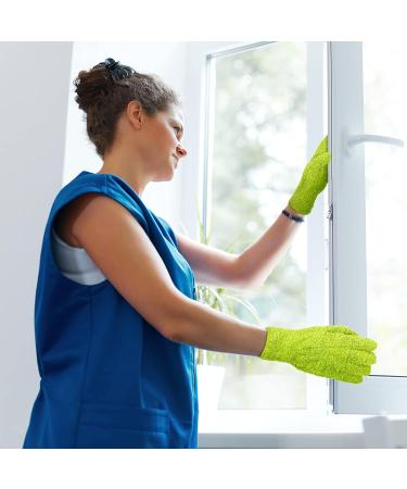 Washable Microfiber Dusting Gloves for Women - 3 Pairs | Reusable Cleaning Mittens for Kitchen, House, and Car | 6 Count Pack in Greenyellow, Water Blue, Pink - Buy Online on GoSupps.com