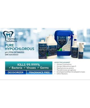 DENTALAV Hospital Grade Dental Cleaner & Disinfectant - Made of Hypochlorous Acid - Deodorizer for Use on All Clinical Surfaces - Multipurpose Surface Cleaner for Floor Furniture & Bathroom - 3785ml - Buy Online on GoSupps.com