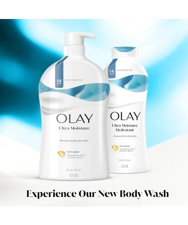 Olay Body Wash for Women Ultra Moisture Renews Extra Dry Skin 24/7 Moisture Barrier Repair Hydrating Formula for Visibly Healthy Soft Skin Vitamin B3 & Hyaluronic Blend All Skin Types 35 fl oz - Buy Online on GoSupps.com