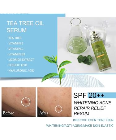 AILKE BOOST LUSTER AILKE Tea Tree Oil Whitening Serum deep clean skin reduces acne pimples dark spots with vitamin ECB3 antiaging even skin tone for face and body 100 ml Pack of 1 1 copy - Buy Online on GoSupps.com