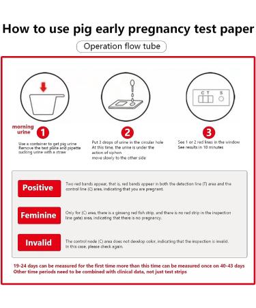 Zerodis Pig Pregnancy Test Paper 10Pcs - Livestock Disposable High Accuracy Testing Tool for Early Pregnancy Diagnosis in Pigs and Cows - Buy Online on GoSupps.com