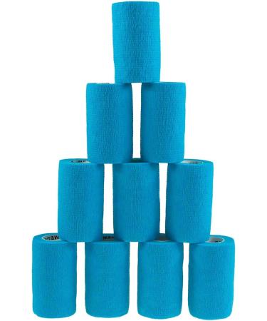 Gauze Cotton Roll 40x500cm & 12 Adhesive Light Blue Hoof Bandages - Premium Quality Cotton Dressing for Horses - Buy Online on GoSupps.com