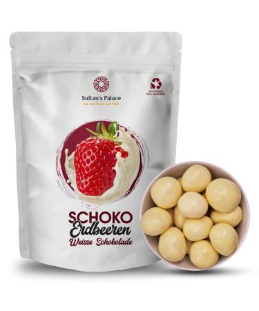 Sultan s Palace Free -dried strawberries in white chocolate - 200 g - fruity and crisp - chocolate fruits - gift idea chocolate 200 g