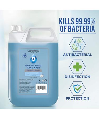 Lakeland Cosmetics Antibacterial Hand Wash - Vegan Fragranced, Made in UK - 5L Refill Bottle - Buy Online on GoSupps.com