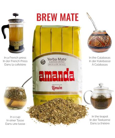 Amanda Yerba Mate Tea Lemon 0.5kg - Premium Argentine Detox & Energy Drink - Buy Online on GoSupps.com