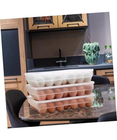 Mikikit 34 Egg Preservation Box Plastic Serving Tray Fridge Egg Holder Tray Kitchen Egg Tray Flat re-usable - Buy Online on GoSupps.com