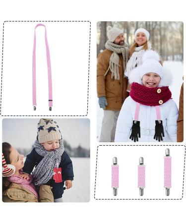 PEUTIER 4pcs Mitten Clips and Hat Clip Elastic Stainless Steel Winter Glove Clips Glove Attachment Clips Mitten Holder String Attachment Straps for Toddlers Kids Adults Pink - Buy Online on GoSupps.com