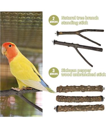 Natural Bird Toys for Small Macaws, Budgies, Lovebirds, Finches | Pepper & Apple Tree Perches for Small to Medium-Sized Birds - Buy Online on GoSupps.com