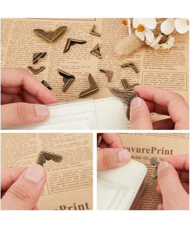 PandaHall Book Corners 60pcs - Iron Corner Protectors for Journals, Jewelry Boxes, Scrapbooks - Antique Bronze Finish - Buy Online on GoSupps.com