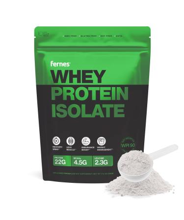 Whey Protein Isolate - 22g of Protein & 4.5g BCAAs Per Serving Grass-Fed Native Cold Pressed WPI 90 for Superior Digestibility - 20 Servings