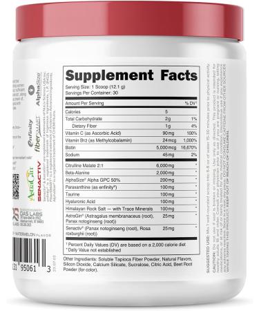 Babe Pre Workout powder for Women | Watermelon Splash | 6g Citrulline 2g Beta-Alanine 100mg Hyaluronic Acid 5mg Biotin and 5 other registered trademarked ingredients | 30 servings | 12.8 OZ - Buy Online on GoSupps.com