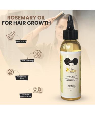 Rosemary Oil for Hair Growth - Organic Mint-Infused Essential Oil for Healthy Scalp & Strengthening - 4 oz - Buy Online on GoSupps.com