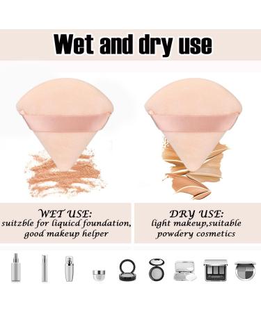 KINGMAS 12-Piece Triangle Powder Puff Set for Makeup Setting - Super Soft Cotton Puffs for Concealer, Loose Powder, Blush - Dry and Wet Applications - Nude Color - Buy Online on GoSupps.com