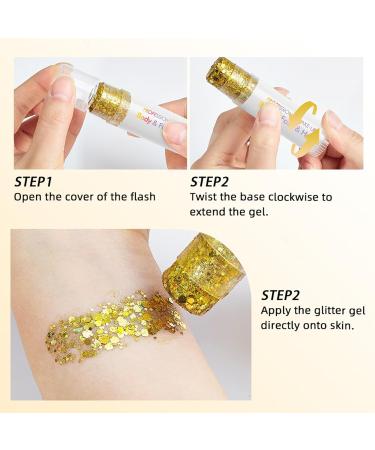  Arroopu Glitter Face Gel 6 Colors of Sparkling Gel Paint - Face Makeup with Glitter | For Festivals Parties Halloween Carnivals Events - Buy Online on GoSupps.com