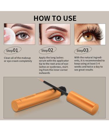 Premium Eyelash Growth Serum - 5ML Eyelash & Eyebrow Growth Serum with Peptides for Fuller, Longer, Thicker Lashes - Irritation-Free Lash Boost - Gold, 0.17 Fl Oz (Pack of 1) - Buy Online on GoSupps.com