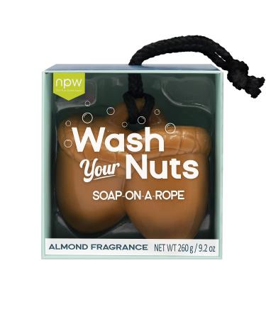 NPW-USA Hello Handsome Wash Your Nuts Soap-On-A-Rope, Nutty Almond Updated