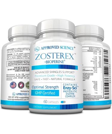 Approved Science Zosterex - Immune Support Supplement with L-Lysine Vitamin B & Mushroom Blend - 3 Month Supply - 60 Count (Pack of 3) - Made in USA - Buy Online on GoSupps.com