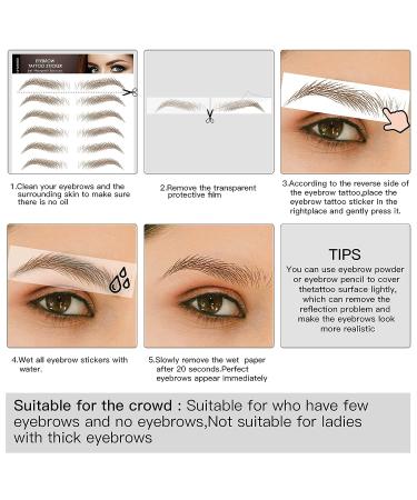 Aresvns Tattoo Eyebrow for Men - 66 Pairs Dark Brown 4D Eyebrows Tattoo - Waterproof Christmas Gift - Buy Online on GoSupps.com