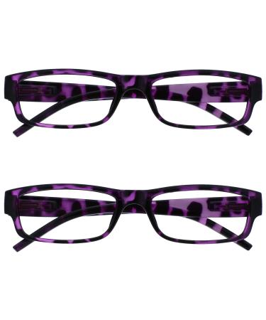 The Reading Glasses Company Purple Tortoiseshell Readers Value 2 Pack Women Ladies UVR2PK009PP +1.00 +1.00 Diopter Purple Tortoiseshell