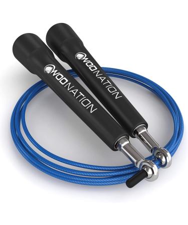 WOD Nation Speed Jump Rope - Adjustable for Boxing, MMA, Martial Arts & Fitness - Blazing Fast Endurance Workout for Men, Women & Kids - Black - Buy Online on GoSupps.com