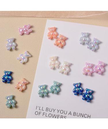 FEIlei 5PCS Cute Bear Nail Rhinestones Resin Bear Nail Gems Gummy Bear Nail Charms - Buy Online on GoSupps.com