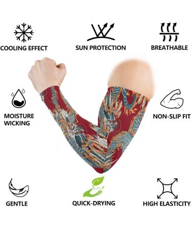 Buy ZZKKO Ancient Dragon Cooling Arm Sleeves | UV Sun Protection for Men & Women | Ideal for Running Golf & Cycling | Arm Warmers - 1 Pair - Buy Online on GoSupps.com