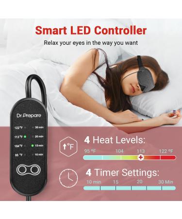 DR.PREPARE Heated Eye Mask - Electric USB Cotton Eye Compress with Smart Temperature Control | For Sleep, Dry Eyes, Blepharitis, Dark Circles | Includes Earplugs - Buy Online on GoSupps.com