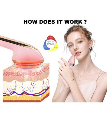 4-in-1 Facial Skin Tightening Massager for Firming & Rejuvenation - Ideal Gift for Mom (Pink) - Buy Online on GoSupps.com
