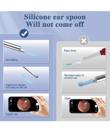 LMECHN 1920P HD Ear Wax Removal Kit with Camera and Light - 7 Pcs Ear Pick Set - 8 Silicone Ear Spoons - Otoscope for iOS & Android (Black) - Buy Online on GoSupps.com