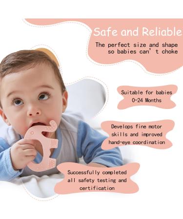 XGYLVFEI Baby Teething Toy - BPA Free Silicone Elephant Teeth Ring for Babies 0-24 Months - Easy-to-Grip & Effective Teether (Pink) - Buy Online on GoSupps.com