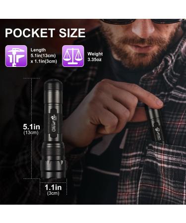 ULTRAFIRE UV Flashlight 395-405 nm Led Blacklight for Curing UV Glue Leak Detector Pet Urine Stain - Buy Online on GoSupps.com