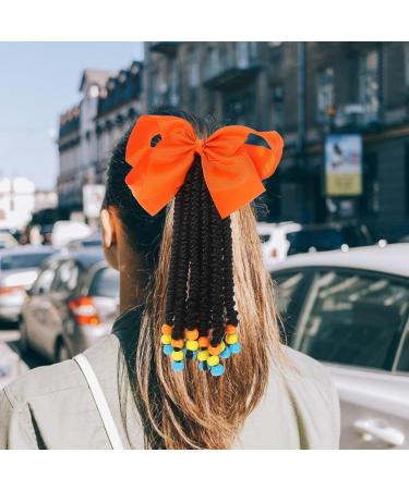 FRCOLOR Wigs Beaded Hair Extension Braided Hair Extensions Wig Braided Wig Ponytail Hair Extensions Ponytail Hair for Braiding Bow Braid Wig Chemical Fiber Child Bow Tie Hair Accessories Orange - Buy Online on GoSupps.com
